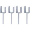 Alberts GAH-Alberts 215033 214241 - Supporto per pali a U in acciaio scanalato, zincato a caldo, larghezza 75 mm, lunghezza ancoraggio 200 mm, set da 4 pezzi