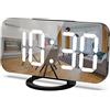 Mqruntoo Sveglia Digitale LED,orologio da tavolo digitale da 6,7 pollici,controllo della luminosità,3 livelli di luminosità, doppio caricatore USB,sveglia perfetta per comodino,camera da letto e ufficio