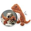 Andiker Peluche Giocattoli per Cane, Giochi per Cani Squeak Interattivo, Resistente Masticare a forma di dinosauro Peluche per Cucciolo Grandi Media e Piccoli (arancione)