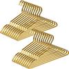 Amber Home 20 Pezzi 42cm di Appendiabiti in Ferro Alluminio Oro, Dorata Metallico Grucce per Completo Magliette Camicie Giacche Abiti Vestito, Scanalature Antiscivolo, Forte e Resistente