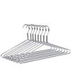 Amber Home 10 Pezzi 43cm di Grucce Appendiabiti in Ferro Metallico Cromo per Completo, Magliette, Camicie, Giacche, Abiti, Vestito, Scanalature Antiscivolo, Forte e Resistente