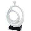 FeinKnick Elegante scultura «Famiglia» - Moderna statua in ceramica 34 cm grande - statuetta in ceramica per soggiorno e come regalo per la nascita - decorativo ideale come regalo