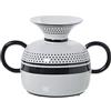 DRW Vaso con manici in ceramica decorato in bianco e nero, 26 x 19 x 19 cm