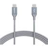 Amazon Basics - Cavo di ricarica da USB C a USB C, cavo intrecciato in nylon, velocità 480 Mbps, certificato USB-IF, per Apple iPhone 16/15, iPad, Samsung Galaxy, tablet, laptop, 3 m, grigio scuro