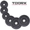 TOORX SET MEDIUM composto da 80 kg di ghisa gommata Ø25 mm a marchio Toorx
