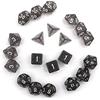 DollaTek Dadi poliedrici con Punto Glitter Set Giochi da Tavolo Dadi 3 Set Dadi 3 x 7 (21 Pezzi) Serie Die D20 D12 D10 D8 D6 D4 DND Rpg MTG Doppi Colori One Piece (Nero)