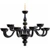 Cristalleria Murano Accademia Nero - Lampadario Murano a due livelli