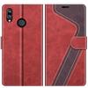 MOBESV Custodia per Huawei P20 Lite, Cover a Libro Magnetica Custodia in pelle Per Huawei P20 Lite, Elegante Rosso