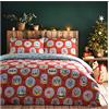 furn. Dodici Giorni di Set di Copertura del Duvet di Natale, Rosso, re