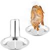 Graplan 2 Pezzi Roaster Rack Verticale Acciaio Inox Arrosto di Pollo in Supporto Griglia per Pollo per Pollame con Pennello per Barbecue e Vaschetta Antigoccia,per Grill,Pollo