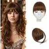 BARSDAR Frangia Clip Capelli Veri, 100% Naturali Frangetta Air Bangs French Bangs Frangia Extension Clip Capelli Veri Cura Capelli Donna lavabile/tingibile