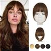 BARSDAR Frangia Clip Capelli Veri, 100% Naturali Frangetta Air Bangs French Bangs Frangia Extension Clip Capelli Veri Cura Capelli Donna lavabile/tingibile
