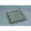 DONREGALOWEB Centrotavola in Ceramica Quadrata con 2 Texture 21x21 cm Argento