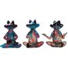 DRW GH36489 - Set di 3 ranne per Yoga, in Resina, Colori Assortiti, 4 x 7,5 x 10 cm