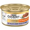 Gourmet Gold Dadini in Salsa 24 x 85 g Alimento umido per gatti - Vitello e Verdura