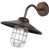 EGLO Melgoa Lampada da parete per esterni, lampada da esterno a 1 punto luce, applique in acciaio galvanizzato effetto ruggine e vetro, attacco E27, IP44