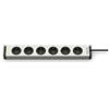 EHMANN 0600x00062033 - Ciabatta elettrica universale in alluminio, 6 prese, cavo da 3 m
