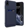 kwmobile Custodia Compatibile con Apple iPhone XR Cover - Back Case Cellulare con Slot Porta Carte - Morbida in Silicone TPU blu scuro