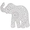 DRW Elefante mandala legno da appendere parete bianco decapato 66x1,5x63 cm