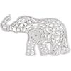 DRW Elefante mandala legno da appendere a parete bianco decapato 44 x 1,5 x 26,3 cm
