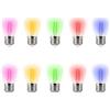 Wisdom Confezione da 10 Lampadine Led per catena di luci E27 ST45 2W Multicolore Wisdom