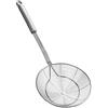 YFWOOD Schiumarola in acciaio inossidabile, mestolo da cucina a rete con manico per uso quotidiano, per friggere, cuocere al vapore e scodellare. Diametro: 15,7 cm. Lunghezza totale: 41 cm