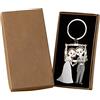 Mopec Pop & Fun Photocall Portachiavi fidanzati in Confezione Regalo, Metallo, Argento, 1.3 x 6 x 11 cm, 2 unità