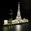GEAMENT Set di Luci LED per Parigi (Paris) con Torre Eiffel - Kit Di Illuminazione Compatibile Con LEGO Paris Architecture 21044 (Modello di mattoncini non incluso)