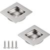 JPGhaha 2Pz Maniglia da Incasso 50 * 50mm JPGhaha Maniglie per Porta Scorrevole Quadrata Nascoste in Acciaio Inox Piastre per Maniglie Scomparsa per Cassetti Ideale per Porta Interna dell'Armadio