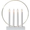 Eglo Arco luminoso natalizio con 4 lampadine, candeliere da finestra bianco con elementi in metallo color ottone, arco luminoso con cavo, E10, luce calda