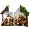 DRW Presepe con 2 pezzi per incastro in resina da 30 x 20 cm