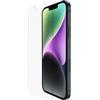 Belkin TemperedGlass Proteggi schermo per iPhone 14, 13, 13 Pro, antimicrobico, applicazione facile senza bolle con supporto di allineamento incluso, collaudato per resistere a una durezza di 9H