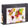 Ulmer Puzzleschmiede - Puzzle Mondo colorato - Puzzle classico da 1000 pezzi - Moderno motivo puzzle con colori originali della mappa del mondo
