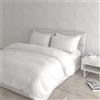 Italian Bed Linen Set Copripiumino 100% Cotone Natural Color, Made in Italy - Parure Copri Piumino - Sacco Piumone 250x200 cm con Doppia Patella e Federe Cuscino, Matrimoniale, Bianco/Bianco