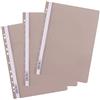 D.RECT 25 pezzi | Cartellina A4 con fori in plastica con copertina anteriore trasparente | Cartellina in plastica in pellicola PP | forata - grigio