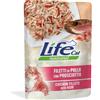 LifeCat Life Cat Natural Bustine 70 gr - Filetti di pollo con prosciutto Cibo umido per gatti