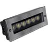 Wisdom Segnapasso Led Argento 6W da incasso a parete Rettangolare IP65 Bianco caldo 3000K Wisdom