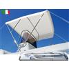 MTO NAUTICA Capottina Tendalino Parasole 3 Archi Acciaio Inox con Telaio Inox Pieghevole