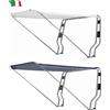 MTO NAUTICA Capottina Tendalino Parasole per Roll Bar con Telaio Acciaio Inox Bianco/Blu