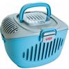 Living World Trasportino per Piccoli Animali Paws2Go in Plastica 36 x 28 x 25 cm, grigio-azzurro