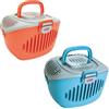 Living World Trasportino per Piccoli Animali Paws2Go in Plastica 36 x 28 x 25 cm, grigio-salmone