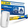 S&R Martello Gomma Bianco 230 gr - 45 mm. Martello di Gomma Naturale Professionale per Campeggio e Piastrelle Antivibrazioni e Antimacchie. Attrezzi Piastrellista.