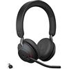 Jabra Evolve2 65 Wireless PC Headset - Noise Cancelling Microsoft Teams Certified Stereo Headphones With Long-Lasting Battery - USB-C Bluetooth Adapter - Black