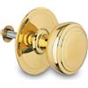 Amig - Pomello Mod 12 dorato rotondo in ottone massiccio lucido per porte esterne di ingresso | Diametro maniglia Ø70 mm · Altezza 68,5 mm | Facile da installare Include dado di fissaggio