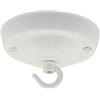 ElekTek Rosone da soffitto con gancio diametro 108 mm Finiture metallizzate colori verniciati a polvere per lampade a sospensione e lampadari Bianco Brillante