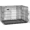 Feandrea Gabbia per Cani da Interno, Gabbia Metallica Pieghevole per Cani con 2 Porte, 92,5 x 57,5 x 64 cm, Nero PPD36BK