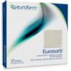 Eurofarm MEDICAZIONE DI ALGINATO DI CALCIO IN COMPRESSA DI GARZA STERILE EUROSORB 5X5CM 10 PEZZI