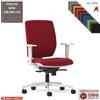 Elleci Office MIRAI WHITE Poltrona operativa schienale mov. Up-down syncro antishock braccioli TESSUTO MINI class 1 IM