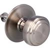 Amig - Pomello Mod 12 Argento Rotondo in Ottone Massiccio con Finitura Cromata Opaca per Porte Esterne d'Ingresso | Diametro Maniglia Ø70 mm | Altezza 68,5 mm | Incluso Dado di Fissaggio