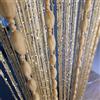 HYSENM Gorgeous string porta tende a pannello con morbido palle glitter con divisorio romantico arredamento Beige 100x200cm